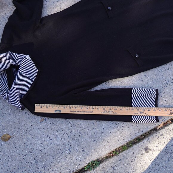 Jessica Howard Houndstooth Cowl Neck Sweater Dress M Black Shift Workwear - Picture 7 of 16